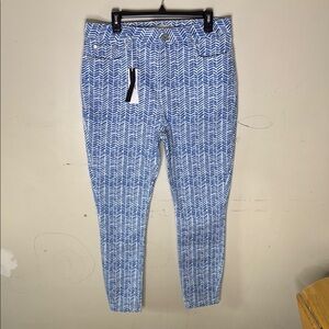 Vineyard Vines Jamie High Rise Chevron in Bayside Blue Patterned Jeans NEW Sz 33